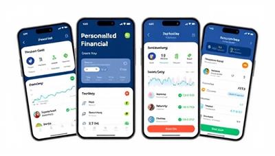 An interactive app interface showcasing personalized financial insights, investment recommendations, budget tracking tools, and goal-setting features, creating a user-friendly and informative financial management experience that empowers users to take control of their finances.