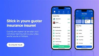 A sleek and modern mobile app interface displaying insurance quoting options, with dynamic price comparisons and user-friendly navigation, illustrating the simplicity and speed of obtaining insurance quotes with QuickQuote Insure.
