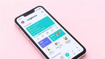 An engaging image of a smartphone displaying the LingoGenius app interface, with colorful language lessons and interactive exercises, highlighting the app's user-friendly design and educational content.