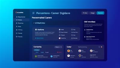 An AI-powered career guidance platform interface displaying personalized career recommendations, job matches, and skill-building opportunities for users, illustrating the innovative and tailored approach of CareerNexa AI in career development.
