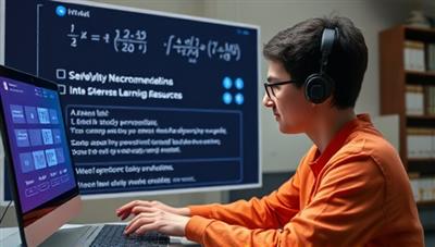 An AI-powered virtual tutor assisting a student in solving a complex math problem, displaying personalized study recommendations and interactive learning resources tailored to the student's individual learning needs, showcasing the platform's adaptive and intelligent learning capabilities.