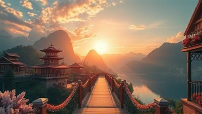 An enchanting virtual tour of a picturesque destination with stunning visuals, interactive elements, and immersive storytelling, inviting users to embark on a virtual journey of exploration and discovery with Wanderlust VR.