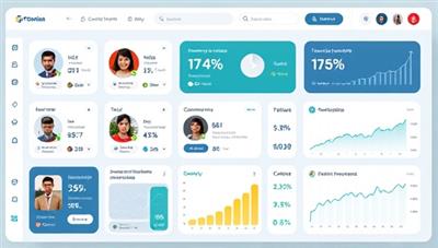 An online platform interface showcasing various investment portfolios with user avatars, charts, and investment performance indicators, creating a sense of community-driven financial growth and empowerment.