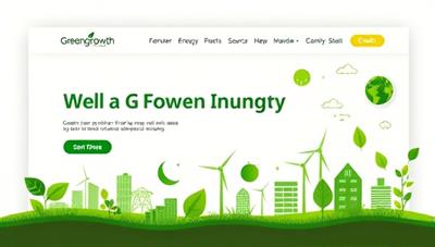 An eco-friendly and visually appealing representation of the GreenGrowth Investments platform, featuring nature-inspired design elements, vibrant green hues, and icons symbolizing renewable energy sources, sustainable practices, and ethical investing, conveying a sense of purpose and environmental stewardship to users.
