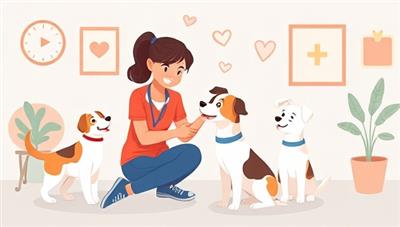 An endearing digital illustration capturing a virtual pet training session with a professional trainer guiding pet owners through positive reinforcement techniques, interactive training exercises, and joyful pet interactions, showcasing the bond and learning experience in virtual pet training consultations.