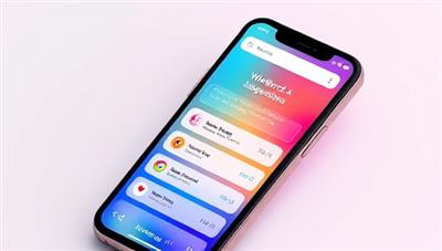 An elegant smartphone screen displaying the WiseWords AI app interface with a vibrant, engaging design and various writing suggestions, highlighting the user-friendly and innovative features of the application.