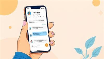 An illustration of a user interacting with the FinBot Advisor chatbot on a smartphone, receiving personalized financial tips and investment suggestions in a conversational format, highlighting the convenience and accessibility of AI-powered financial advice.