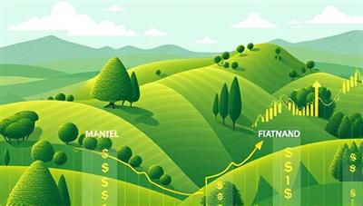 An illustration of a lush green landscape with financial charts and eco-friendly symbols interwoven, representing the harmonious integration of sustainable accounting practices and environmental responsibility by GreenLedger Advisors.