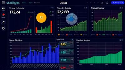 An AI interface displaying real-time sports data and betting insights, with dynamic graphs and statistics illustrating predictive analytics and informed decision-making in sports betting.