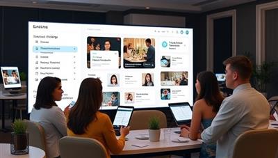 An engaging virtual event planning session depicted with event planners, vendors, and clients interacting on a digital platform, discussing event details, viewing service offerings, and finalizing event logistics, showcasing a seamless and collaborative virtual event planning experience.