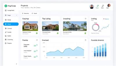 An online investment dashboard displaying property listings, investment options, and real-time performance metrics, illustrating the seamless and transparent nature of the PropFunds platform.