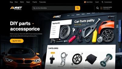 An engaging visual of the online marketplace homepage showcasing a variety of car parts and accessories, with user-friendly navigation and search features, highlighting the diverse selection and quality offerings available to DIY enthusiasts.