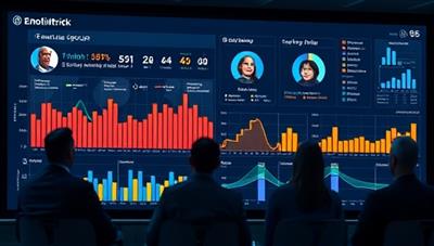 A futuristic analytics dashboard displaying real-time emotional response data from a focus group watching an ad, with colorful graphs and charts illustrating the varying levels of engagement and sentiment, highlighting the cutting-edge emotional analysis capabilities of EmotiMetrics Analysis in decoding consumer reactions to advertising content.