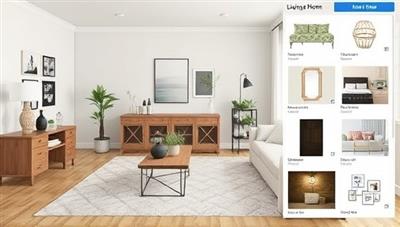 A virtual living room makeover scene with design mood boards, furniture samples, and digital decor inspirations, where clients receive personalized interior design recommendations, decor styling tips, and room layout suggestions from experienced designers, creating a cozy and inviting virtual design experience for home enthusiasts.