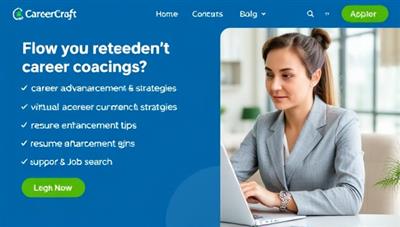 A virtual career coaching session with a professional mentor providing guidance on career advancement strategies, resume enhancement tips, and job search techniques, symbolizing the support and expert advice offered by CareerCraft to users.
