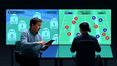 A split-screen image showing a coach giving instructions on one side and a gamer implementing those strategies in real-time on the other side, highlighting the dynamic and interactive coaching experience.