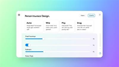 A sleek and modern digital interface of the InsureCraft platform displaying drag-and-drop insurance coverage options, sliders for adjusting policy details, and a vibrant color palette, symbolizing creativity and control in personalized insurance design.