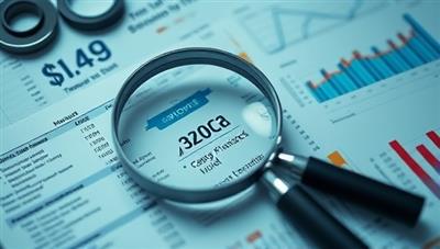 An engaging visual of a magnifying glass examining financial documents and transaction records, overlaid with digital forensic tools and data analytics charts, symbolizing the investigative and analytical approach of ForensicEye Virtual in uncovering financial discrepancies and fraud schemes.