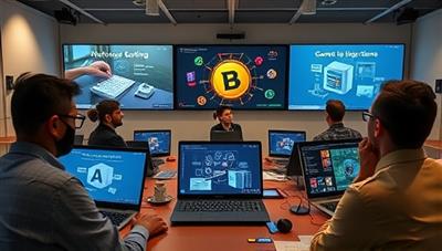An online workshop scene showing a virtual classroom environment with participants interacting with 3D models, coding interfaces, and game design concepts on their screens, fostering creativity and collaboration in a digital learning space.