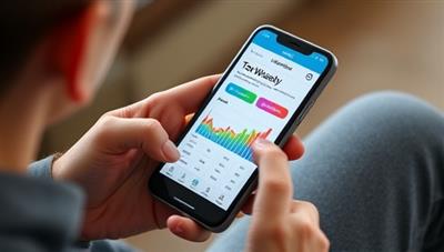 An individual using the TaxWisely app on a smartphone, with colorful graphs and charts indicating potential tax savings, creating a sense of empowerment and financial control for the user.