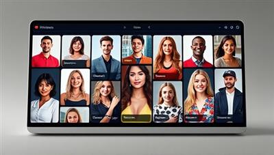 A sleek and modern digital interface displaying a variety of virtual influencers with different styles and interests, symbolizing diversity and choice in influencer marketing.