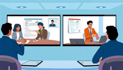 A digital illustration of a virtual career development bootcamp session, featuring individuals engaging in group discussions, resume-building activities, and mock interviews with career experts, conveying the hands-on and practical approach of CareerLaunch Labs in preparing individuals for professional success.
