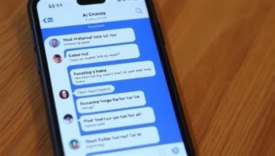 An image of a customizable AI chatbot interface on a smartphone screen, showcasing different conversation options and personalized responses tailored to the user's preferences and needs, illustrating the interactive and user-friendly capabilities of AI Companion Creations' chatbot solutions.