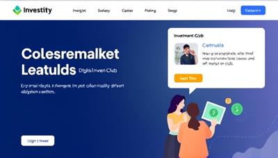 An interactive digital investment club platform with members discussing investment strategies, analyzing market trends, and making investment decisions together, illustrating collaboration and community-driven investing in a digital environment.