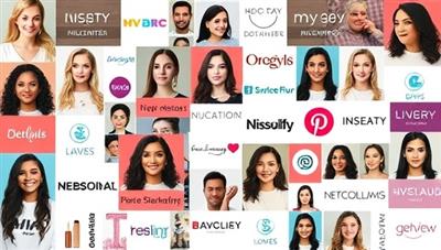 A dynamic collage of beauty influencers, brand logos, and social media engagement metrics, symbolizing the vibrant connections and collaborations facilitated by the agency, with a modern and digital aesthetic capturing the essence of influencer marketing in the beauty industry.