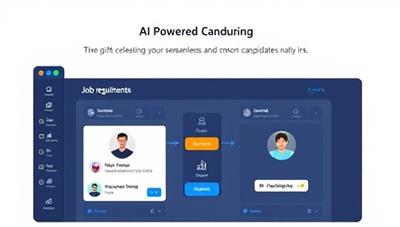 An AI-powered candidate sourcing tool interface displaying a seamless and efficient matching process between job requirements and candidate profiles, showcasing the tool's advanced algorithms and time-saving capabilities for recruiters and HR professionals.