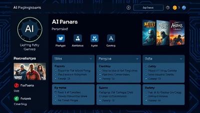 An AI interface displaying user gaming preferences and suggesting personalized game recommendations based on playstyle, genre preferences, and past gaming history, showcasing the AI-powered recommendation service in action.