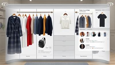 An AI-powered virtual closet displaying digital clothing selections with personalized style recommendations for different user profiles, showcasing the convenience and customization of the service.