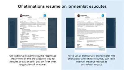 A visually appealing graphic showcasing a split-screen comparison of a traditional resume and an optimized resume generated by ResuGenius, highlighting key differences in formatting, keywords, and overall visual impact to attract attention.