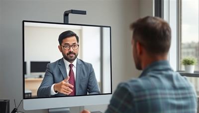 An image of a virtual consultation session with a professional attorney providing legal advice to a client via video call, conveying a sense of trust and expertise in the subscription-based consultation service.