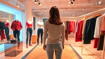 An AR ad experience showcasing a virtual fitting room where users can try on different outfits or accessories, highlighting the immersive and interactive nature of ARtistic Adscape's offerings.