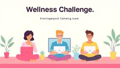 A dynamic digital illustration of a virtual team participating in a wellness challenge, with avatars engaging in fitness activities, mindfulness exercises, and virtual team-building games, promoting health and camaraderie in a remote work environment.