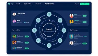 An interactive digital platform interface showcasing diversified investment opportunities, transparent borrower profiles, and real-time returns, with a visual representation of a collaborative investor network, symbolizing trust and financial growth within WealthCircle.