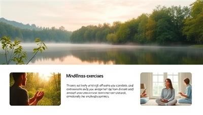 A calming digital environment featuring serene nature scenes, mindfulness exercises, and virtual therapy sessions, promoting mental well-being and self-care practices, creating a safe and supportive space for emotional healing.