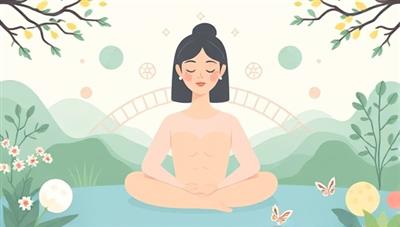 An AI mental wellness coach providing virtual support and guidance to users, surrounded by calming nature scenes and mindfulness resources, creating a serene and empathetic mental wellness environment.