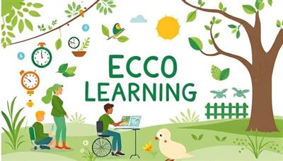 A virtual eco-learning hub featuring interactive eco-education programs, nature-inspired workshops, eco-art projects, and a diverse community of eco-enthusiasts collaborating on environmental initiatives and sustainability campaigns, creating a vibrant and educational space for environmental learning and action.