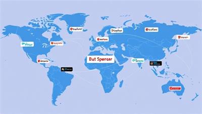 An interactive map showcasing various events and sponsors connecting through digital pathways, symbolizing the seamless and efficient matching process facilitated by EventSponsor Connect.