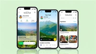 A sleek and user-friendly mobile app interface showcasing eco-friendly travel recommendations, green accommodation options, and sustainable activities with intuitive navigation features, reflecting the app's commitment to promoting responsible travel practices.