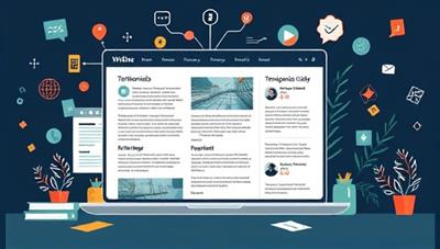 An artistic representation of an online writing portfolio interface showcasing diverse writing samples, testimonials, and multimedia elements, surrounded by digital design elements and creative motifs, symbolizing professionalism and creativity in online writing showcases.