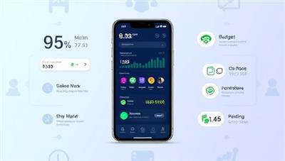 An engaging visualization of a smartphone screen displaying the WealthWise AI app interface, with financial charts, budgeting tools, and investment recommendations, illustrating the platform's intuitive and user-friendly approach to personal finance management.