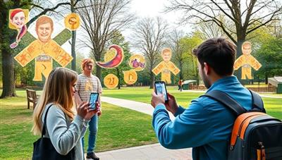 An engaging AR quest scenario where players are using their smartphones to interact with digital clues and virtual characters superimposed on a real-world park setting, with animated puzzles and challenges appearing around them, creating an immersive and thrilling experience for AR Quest Seekers.