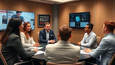 A diverse group of professionals in a boardroom setting, engaging in a workshop led by a consultant on diversity and inclusion practices, with interactive visuals and engaging discussions highlighting the importance of diverse perspectives and inclusive recruitment strategies.