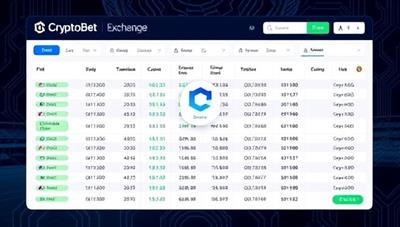 A secure cryptocurrency betting exchange platform with transparent transaction records and crypto wallet integration, showcasing the decentralized and innovative nature of CryptoBet Exchange.