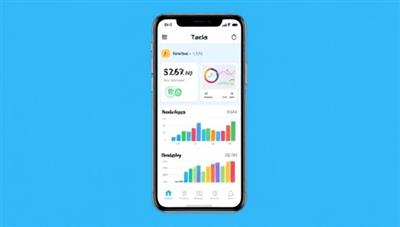 A smartphone displaying a sleek and intuitive finance tracking app interface, with colorful graphs and budgeting tools, symbolizing financial organization and empowerment.