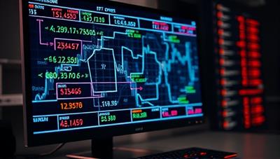 An intricate algorithm visualization on a computer screen with sports betting data flowing through complex calculations, demonstrating the advanced predictive capabilities of BetGeniusPro.