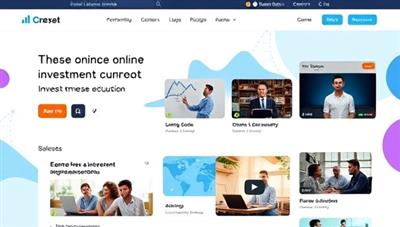 An online course platform interface showcasing diverse investment courses with engaging visuals, interactive quizzes, and expert-led video lectures, creating a dynamic and immersive learning experience for users seeking investment education.